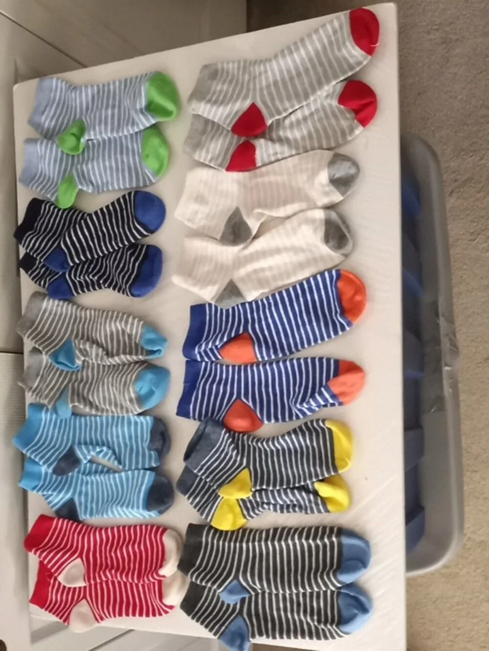 Boys Striped Ankle and Crew Sock Bundle  Multi Color - Size (9 1/2 to 11)